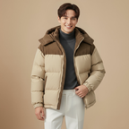 Puffer jacket hooded thick windbreaker casual Fashion Grand