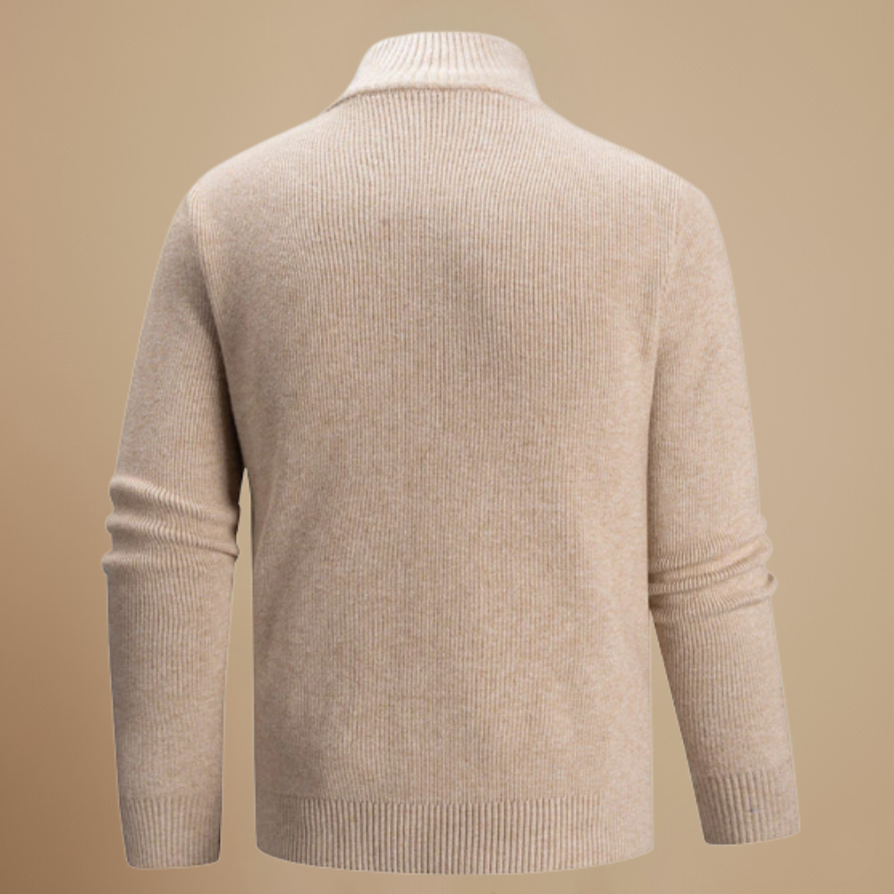 Men's zip collar knit long sleeve sweater Fashion Grand