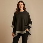 Warm Patchwork Knit Poncho for Women Fashion Grand