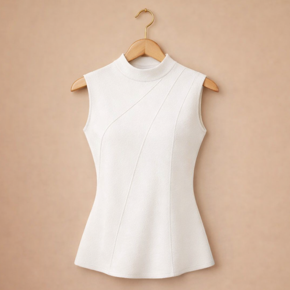 Women's asymmetrical draped sleeveless blouse Fashion Grand