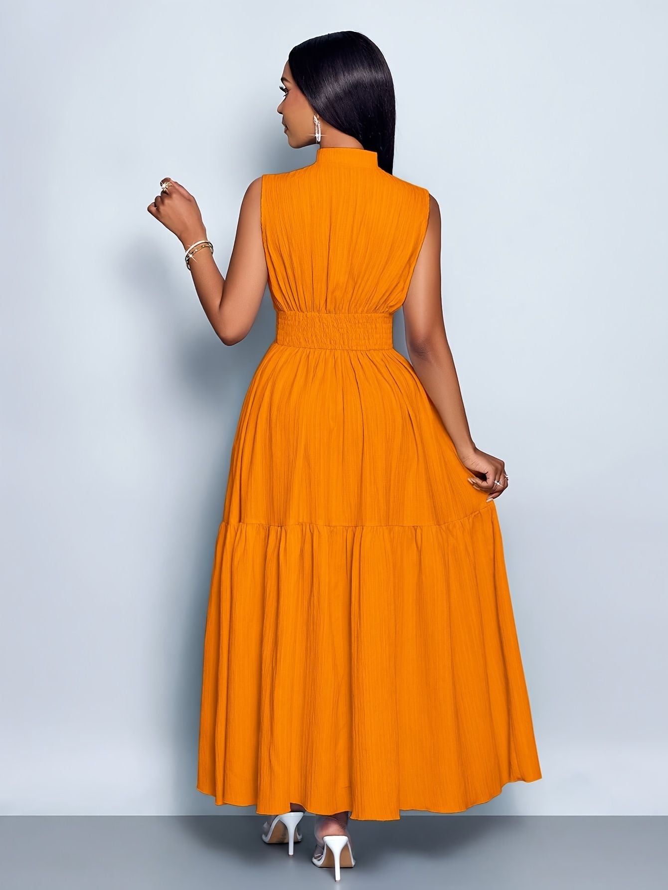 Women's Textured Sleeveless Maxi Dress Fashion Grand
