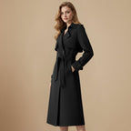 Elegant Women's Slim Fit Mid Length Trench Coat Fashion Grand