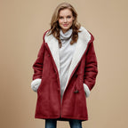 Thick Hooded Winter Coat Press Stud Closure Fashion Grand