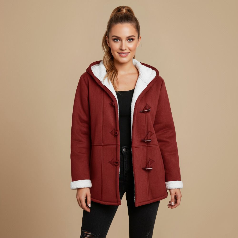 Jacket hooded toggle warm pockets Fashion Grand