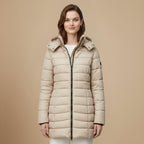 Warm Hooded Mid-Length Padded Winter Coat Fashion Grand