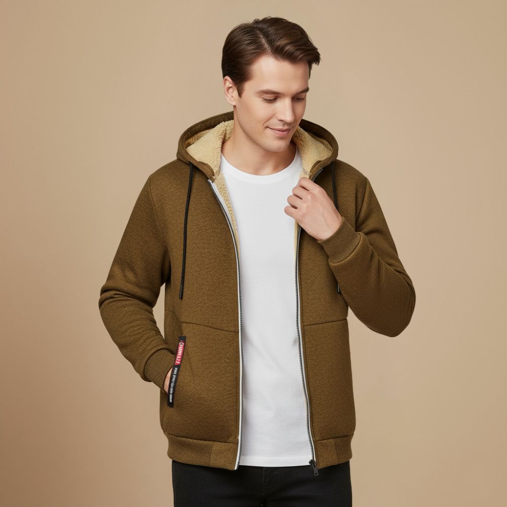 Casual Thick Fleece Lined Hoodie Jacket Fashion Grand