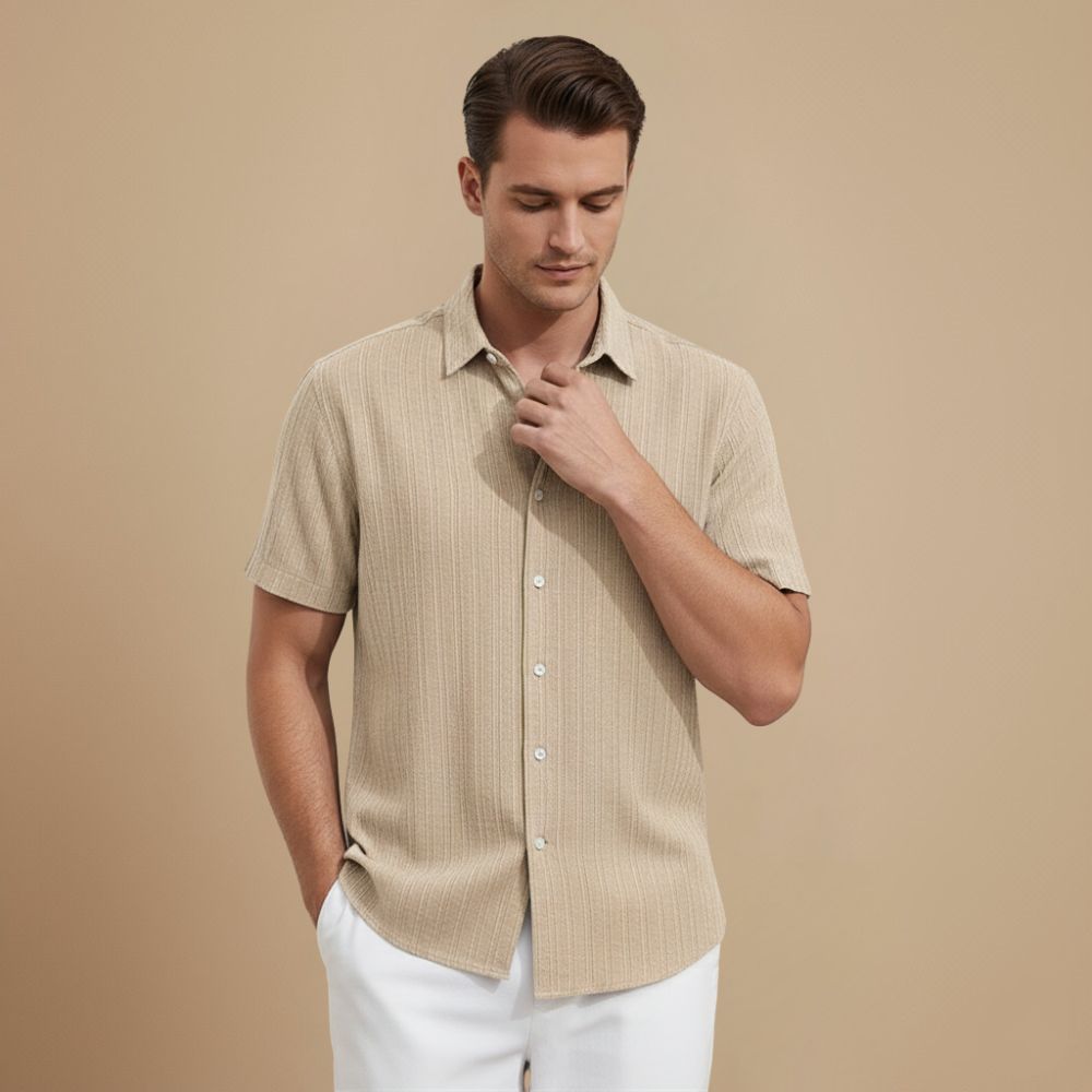 Casual Short Sleeve Button Up Summer Shirt Fashion Grand