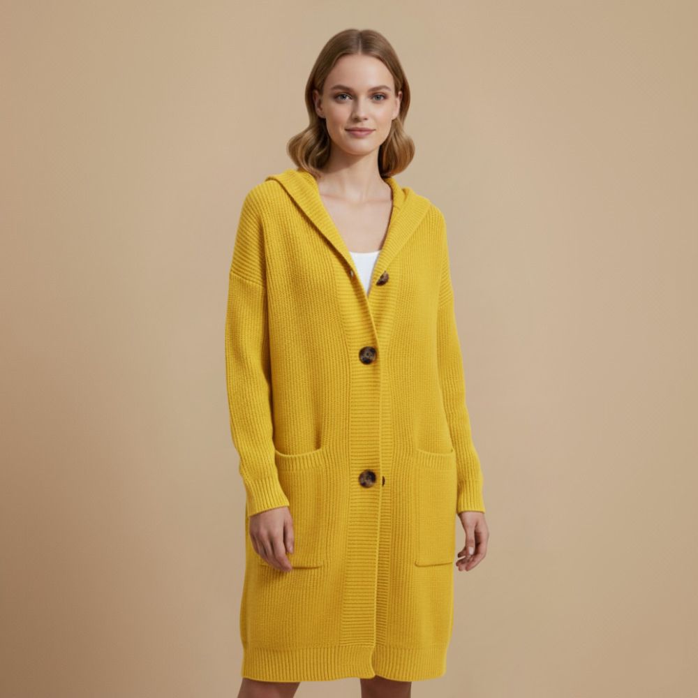 Cardigan coat long hooded single breasted Fashion Grand