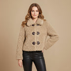 Khaki Teddy Faux Fur Women's Winter Jacket Fashion Grand