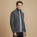 Thick Ribbed Knit Full Zip Sweater for Men Fashion Grand
