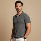 Slim Fit Plain Knit Short Sleeve T-Shirt for Men Fashion Grand