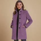 Elegant Long Cardigan Lapel Winter Coat Fashion Grand