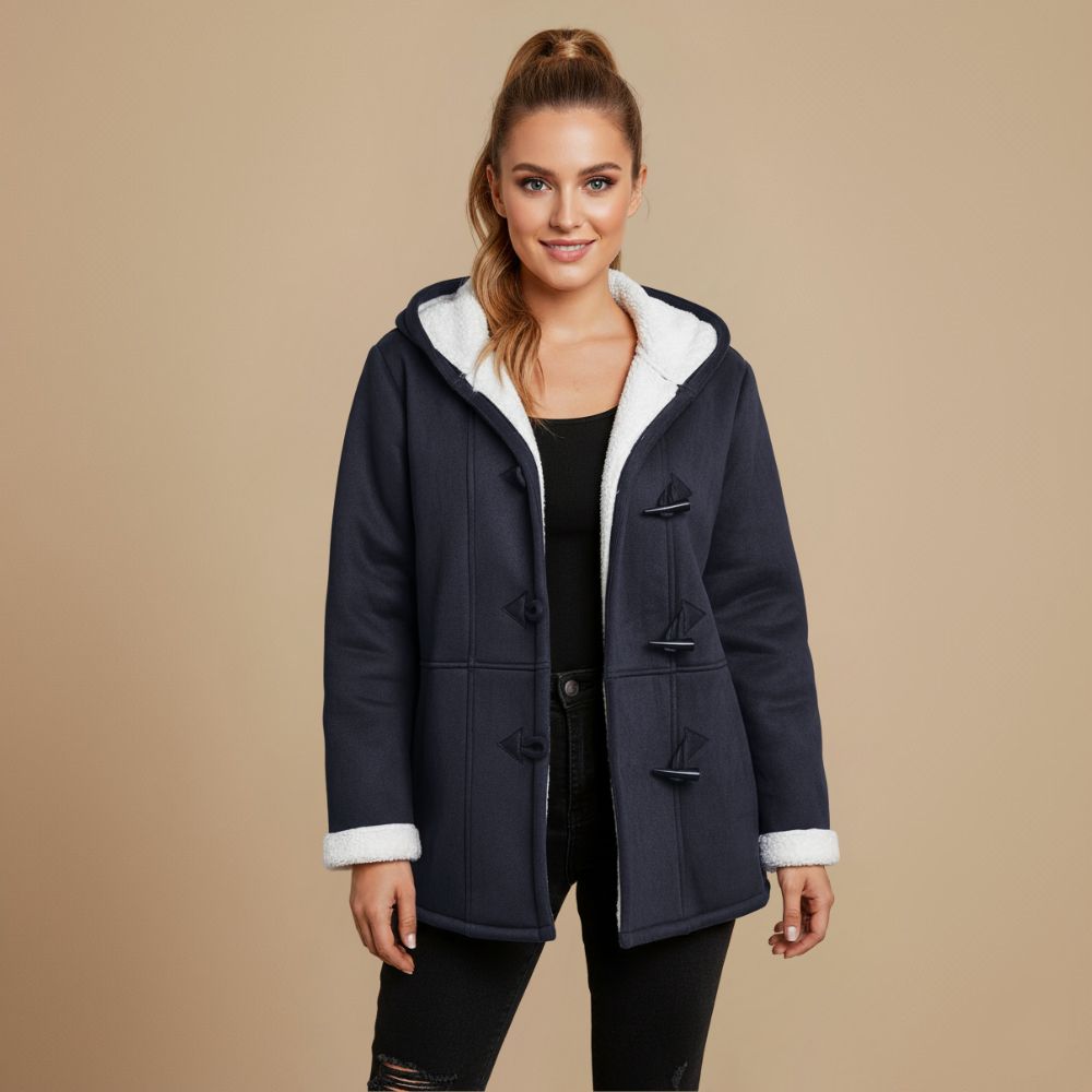 Jacket hooded toggle warm pockets Fashion Grand