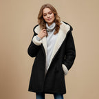 Thick Hooded Winter Coat Press Stud Closure Fashion Grand