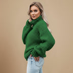 Chunky Knit High Neck Sweater Fashion Grand
