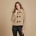 Khaki Teddy Faux Fur Women's Winter Jacket Fashion Grand