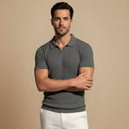Slim Fit Plain Knit Short Sleeve T-Shirt for Men Fashion Grand