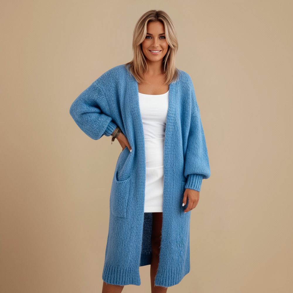Long Knitted Cardigan Sweater With Pockets Fashion Grand