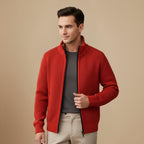 Thick Ribbed Knit Full Zip Sweater for Men Fashion Grand
