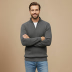 Men Zip Turtleneck Knitted Sweater Fashion Grand