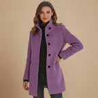 Retro Wool-Look with Stand Collar Jacket Fashion Grand
