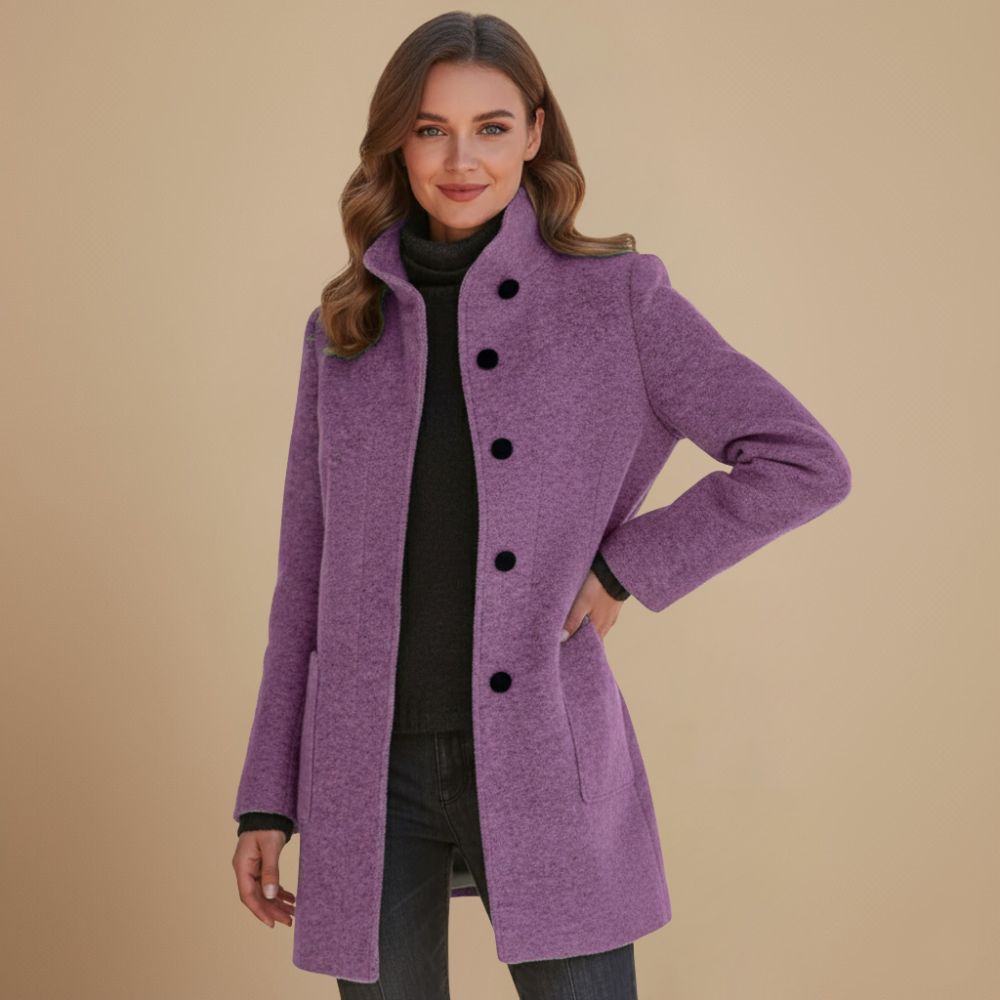 Retro Wool-Look with Stand Collar Jacket Fashion Grand