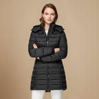 Warm Hooded Mid-Length Padded Winter Coat Fashion Grand