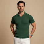 Slim Fit Plain Knit Short Sleeve T-Shirt for Men Fashion Grand