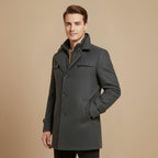 Tailored High Collar Wool Blend Winter Coat for Men Fashion Grand