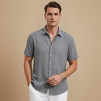 Casual Short Sleeve Button Up Summer Shirt Fashion Grand