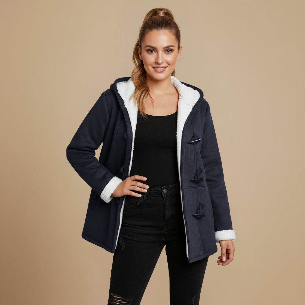 Jacket hooded toggle warm pockets Fashion Grand