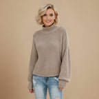 Women's Waffle Knit Rollneck Sweater