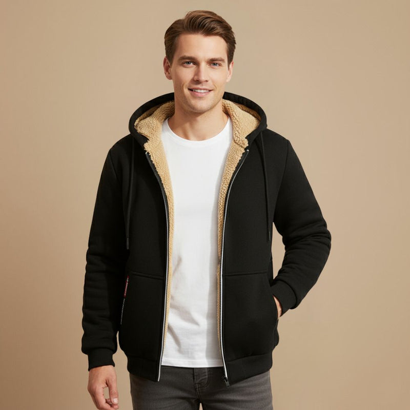 Casual Thick Fleece Lined Hoodie Jacket Fashion Grand