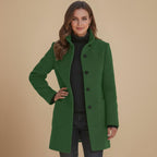 Elegant Long Cardigan Lapel Winter Coat Fashion Grand