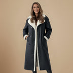 Simple Winter Faux Leather Double Collar Coat Fashion Grand
