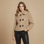 Khaki Teddy Faux Fur Women's Winter Jacket Fashion Grand