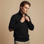 Corduroy Pullover Sweater Elbow Patches for Men Fashion Grand