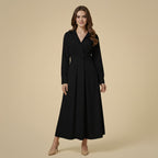 Elegant Long Sleeve Lapel Shirt Dress Fashion Grand