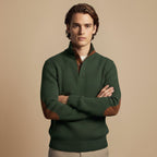 Corduroy Pullover Sweater Elbow Patches for Men Fashion Grand