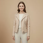 Chic Cropped Zip-Up Biker Style Jacket Fashion Grand