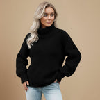 Chunky Knit High Neck Sweater Fashion Grand