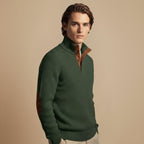 Corduroy Pullover Sweater Elbow Patches for Men Fashion Grand