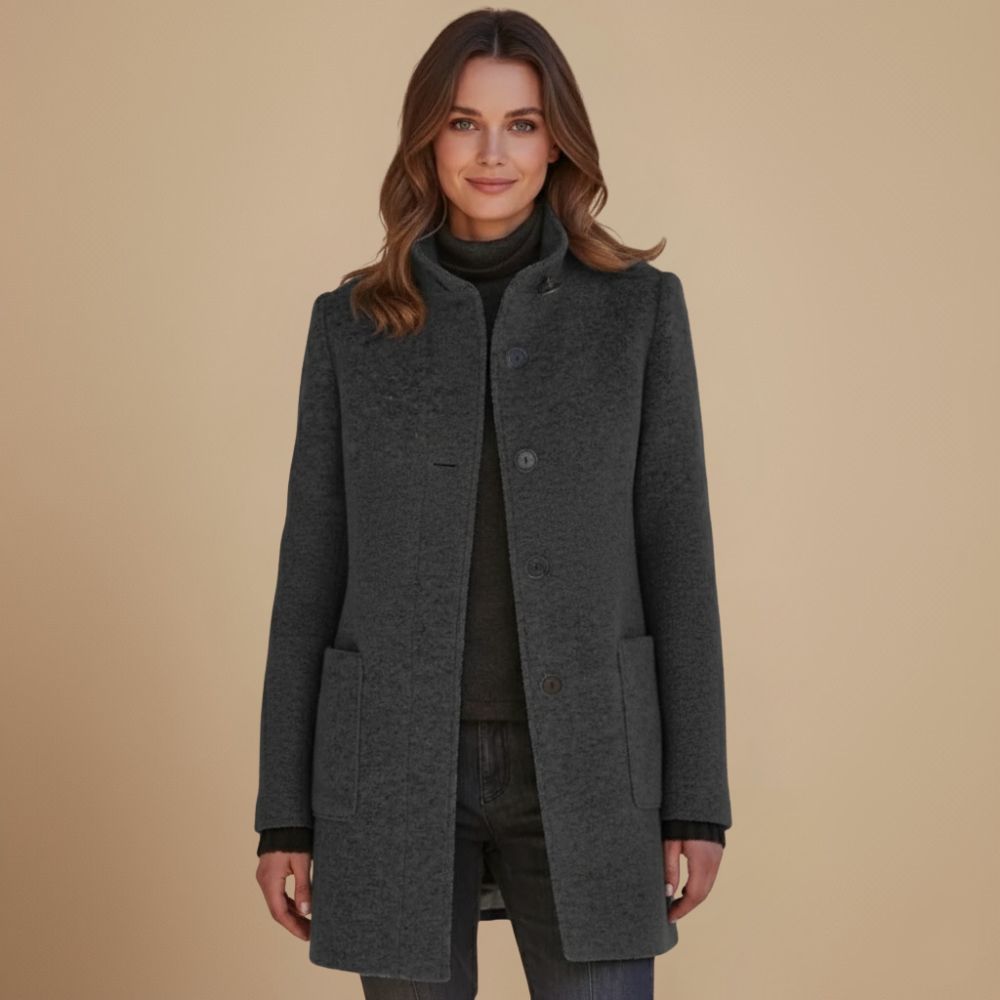 Elegant Tailored Wool Blend Winter Coat Fashion Grand