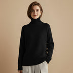 Women's Classic Wool Blend Turtleneck Jumper Fashion Grand