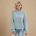 Women's Waffle Knit Rollneck Sweater Fashion Grand