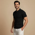 Slim Fit Plain Knit Short Sleeve T-Shirt for Men Fashion Grand