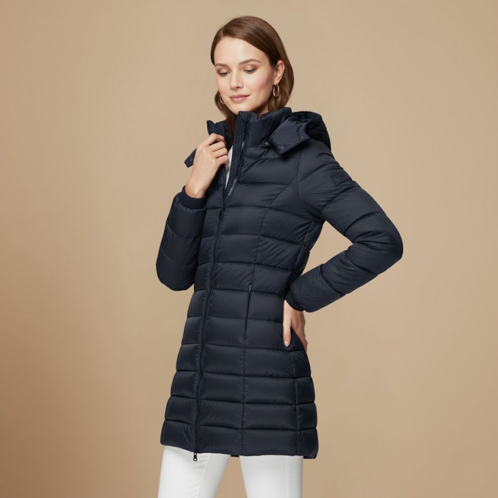 Warm Hooded Mid-Length Padded Winter Coat Fashion Grand