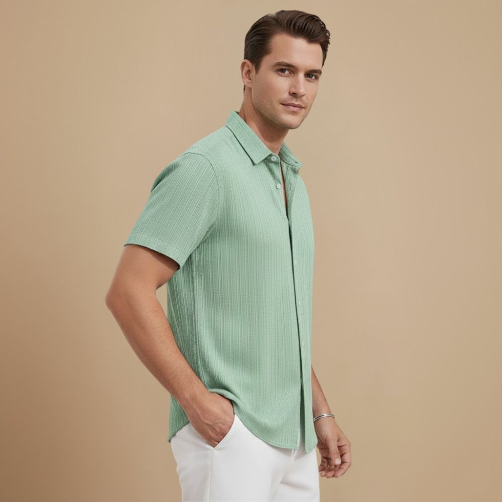 Casual Short Sleeve Button Up Summer Shirt Fashion Grand