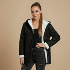 Jacket hooded toggle warm pockets Fashion Grand