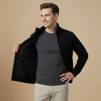 Thick Ribbed Knit Full Zip Sweater for Men Fashion Grand
